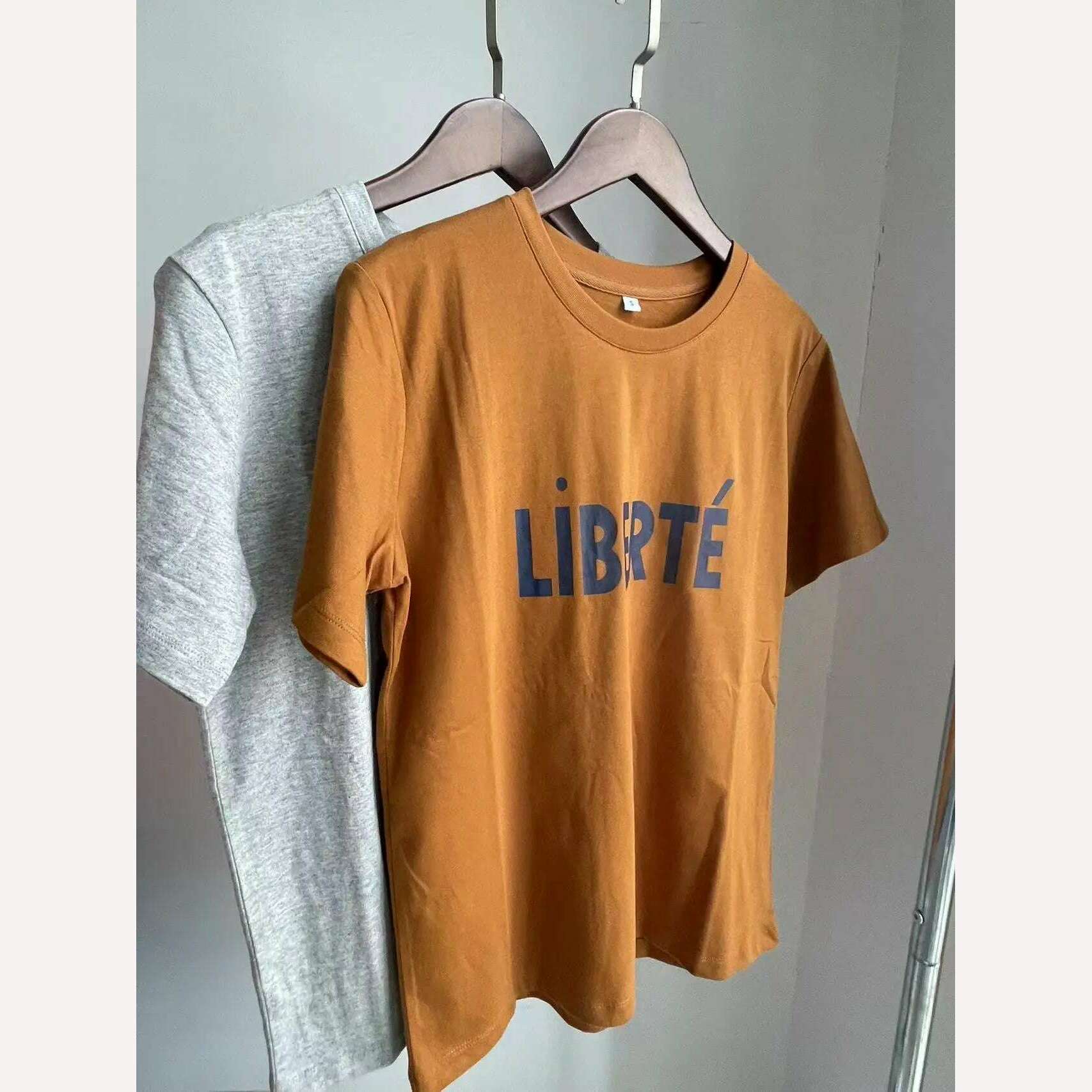 KIMLUD, Women Summer Fashion Commuter 100% Cotton Letter Printed Short-sleeved Straight Loose T-shirt 2024 Summer, KIMLUD Womens Clothes