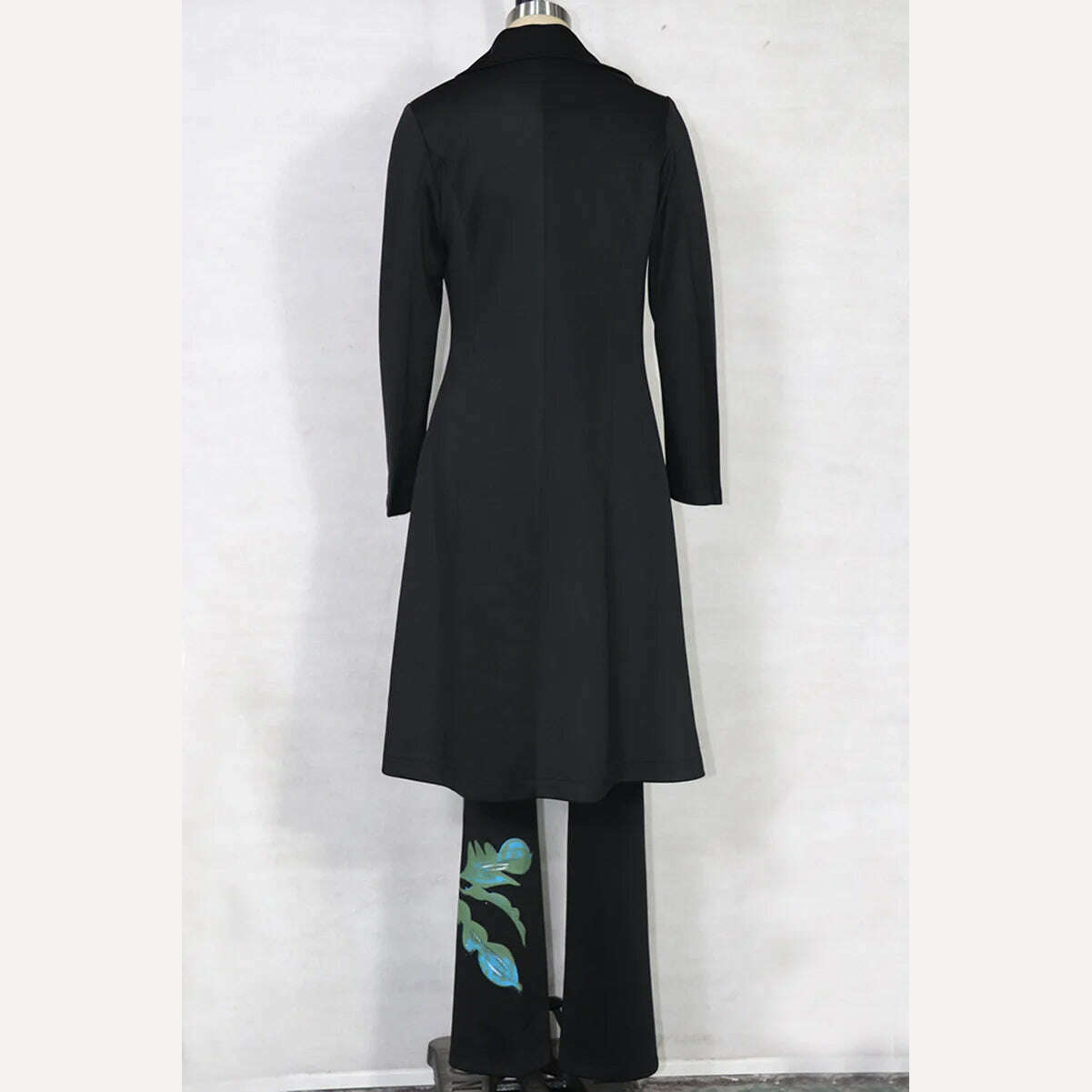 KIMLUD, Women Vintage Print Blazer 3 Pcs Elegant Long Sleeve Suit Jackets Vest and Flare Pants Suit Female Chic Business Outfits, KIMLUD Womens Clothes