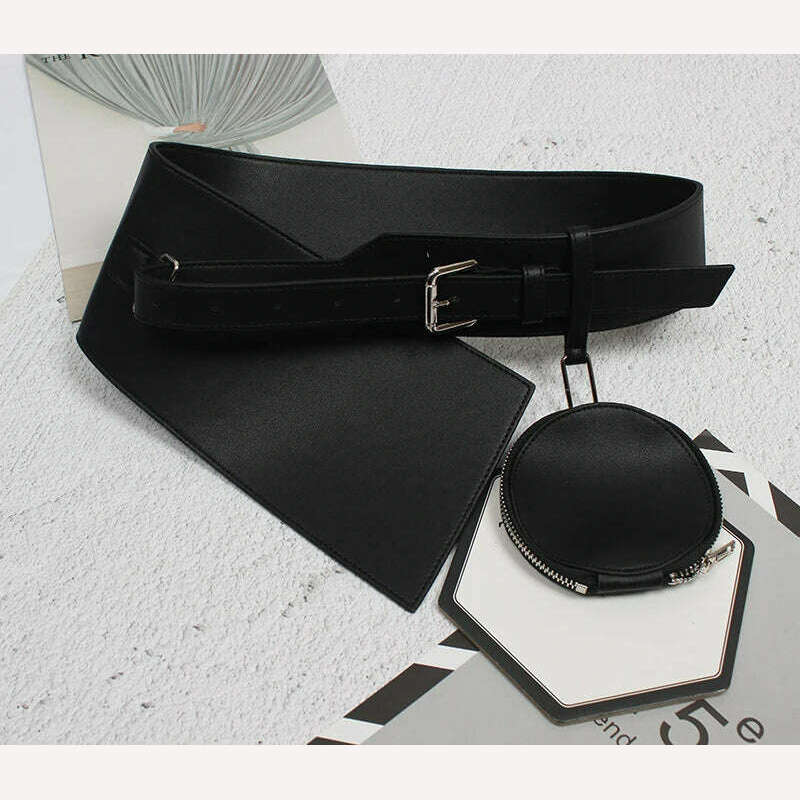 KIMLUD, Women Waist PackBlack Leather Fanny Pack Luxury Pu Lather Belt Bag Crossbody Bags Casual Chest Pack Female Purse 2021 New, Black, KIMLUD APPAREL - Womens Clothes
