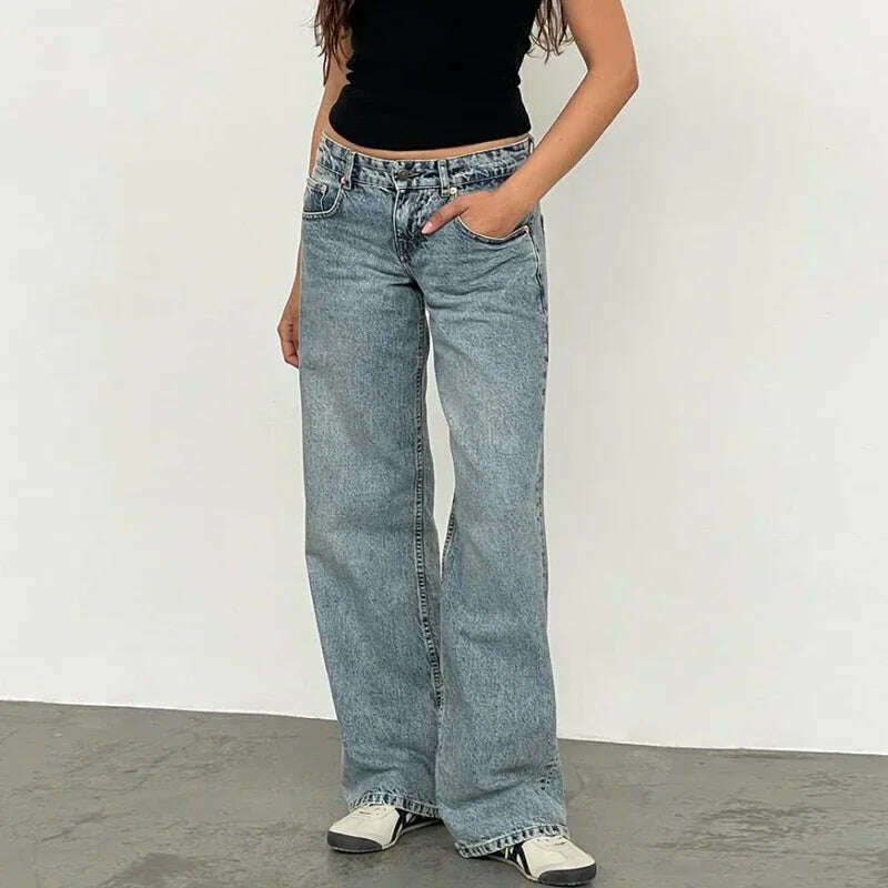 KIMLUD, Women Y2K Wide Leg Denim Pants Baggy Low Waist Boyfriend Jeans Casual Vintage Loose Fit Jeans Trousers Cyber Grunge Streetwear, Type 6 / M, KIMLUD APPAREL - Womens Clothes