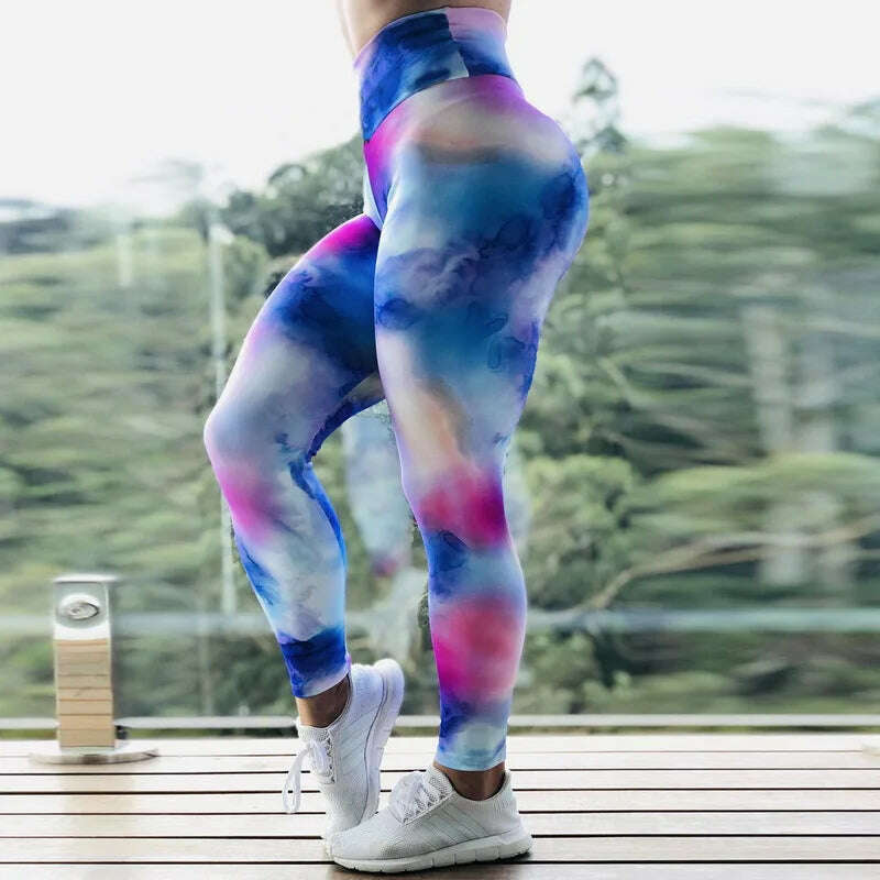 KIMLUD, Women Yoga Sport Leggins Gym Training Weave Printed Leggings High Waist Elastic Yoga Pants Fitness Joggings Running Femme, KIMLUD Womens Clothes