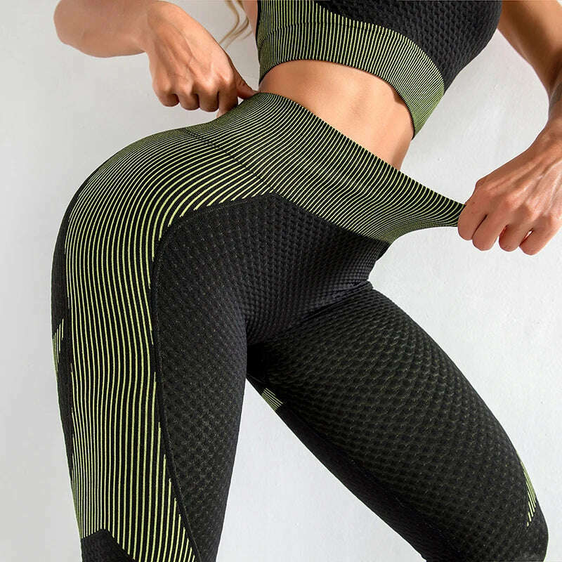 KIMLUD, Women's 3pcs Seamless Workout Outfits Sets Yoga Sportswear Tracksuit Leggings and Stretch Sports Bra Fitness, KIMLUD Womens Clothes