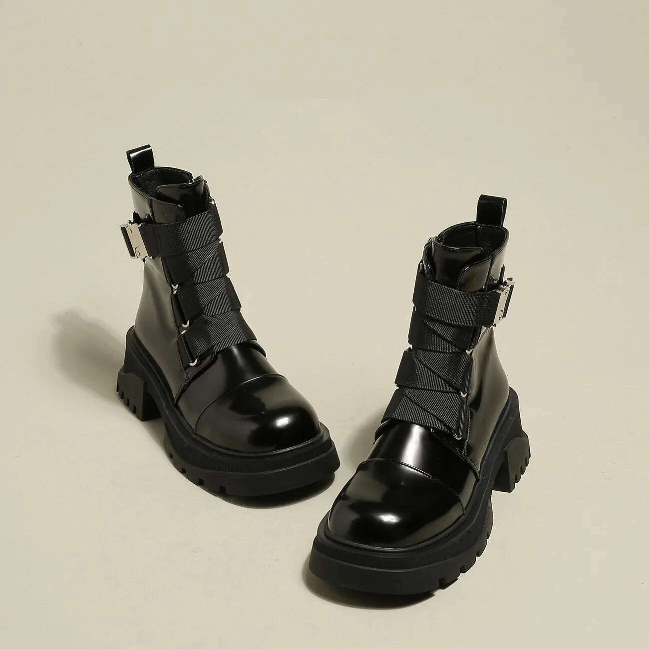 KIMLUD, Women's Autumn Boots Women Shoes Female Ankle Boots Cool Motorcycle Chelsea Winter Shoes Slip On Brand Designer Footwear Ladies, KIMLUD Womens Clothes