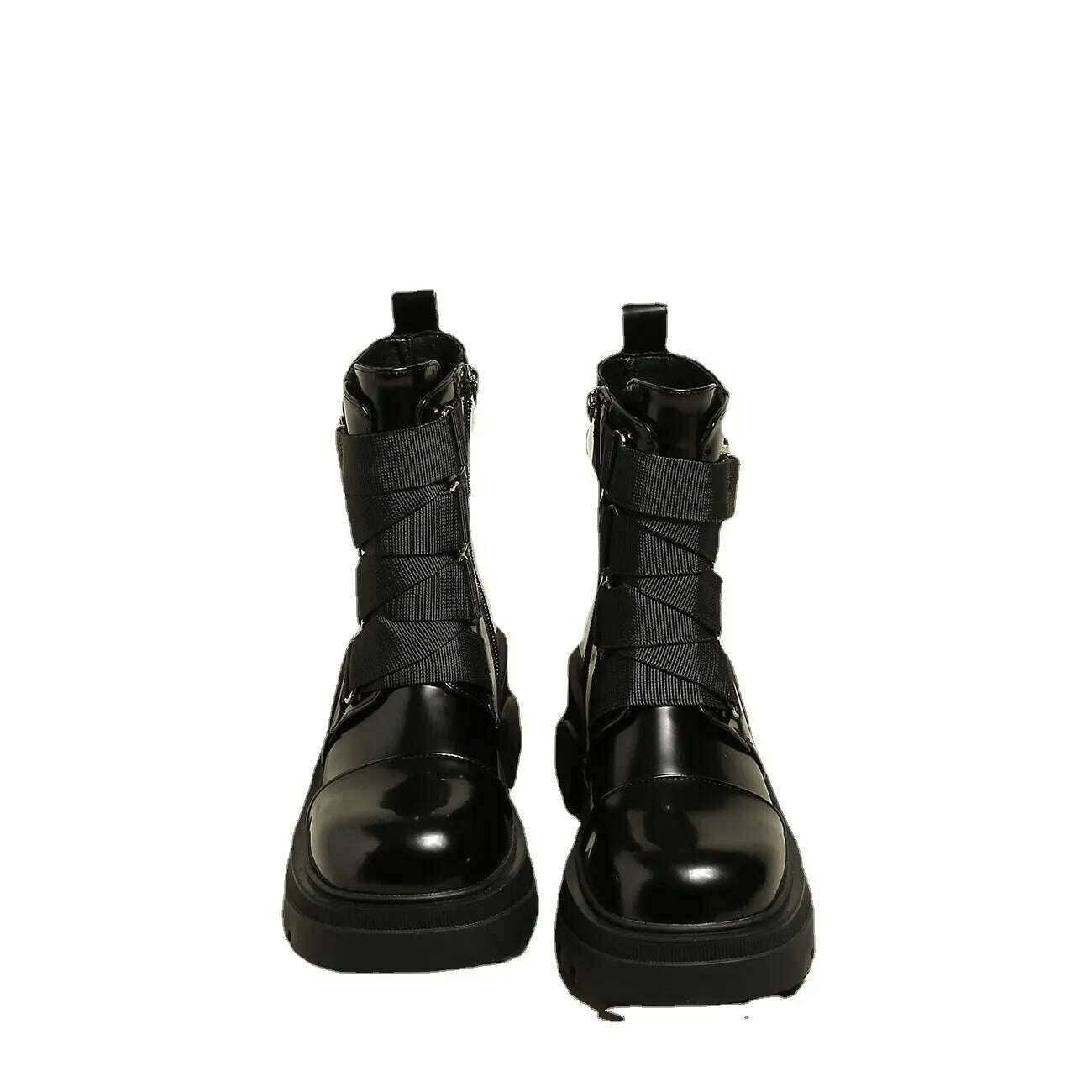 KIMLUD, Women's Autumn Boots Women Shoes Female Ankle Boots Cool Motorcycle Chelsea Winter Shoes Slip On Brand Designer Footwear Ladies, KIMLUD Womens Clothes