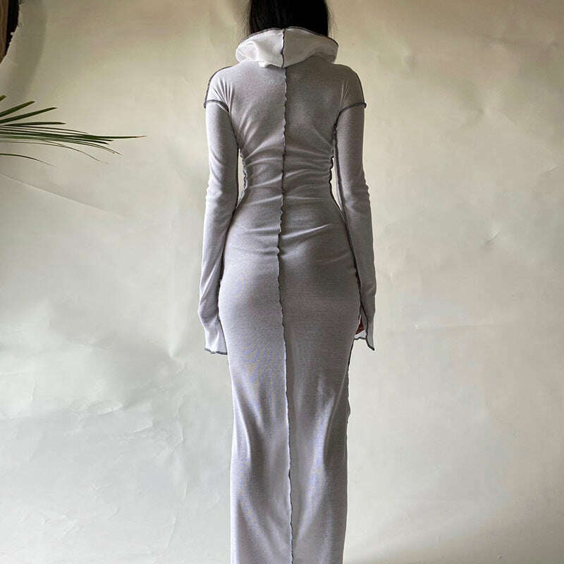 KIMLUD, Women's Dress New Casual Hooded Long Sleeve Sexy Elegant Party Dresses for Women 2023 Outfits Dresses Streetwear Skinny Bodycon, KIMLUD Womens Clothes