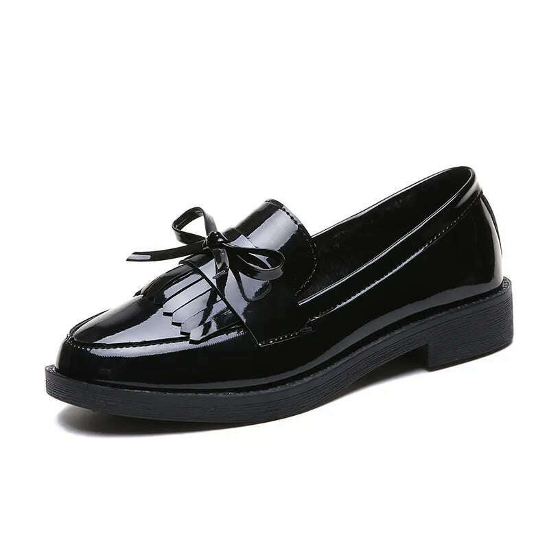 KIMLUD, Women's Flats spring summer shoes woman sandalias2022 slides shoes designer Loafers Patent Leather Low Heels Oxford sport Shoe, PU Black / CN 35 (EU Size 34), KIMLUD APPAREL - Womens Clothes
