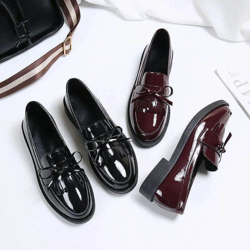 KIMLUD, Women's Flats spring summer shoes woman sandalias2022 slides shoes designer Loafers Patent Leather Low Heels Oxford sport Shoe, KIMLUD Womens Clothes