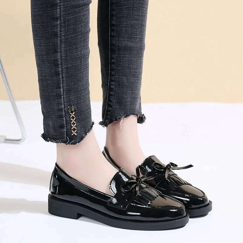 KIMLUD, Women's Flats spring summer shoes woman sandalias2022 slides shoes designer Loafers Patent Leather Low Heels Oxford sport Shoe, KIMLUD Womens Clothes