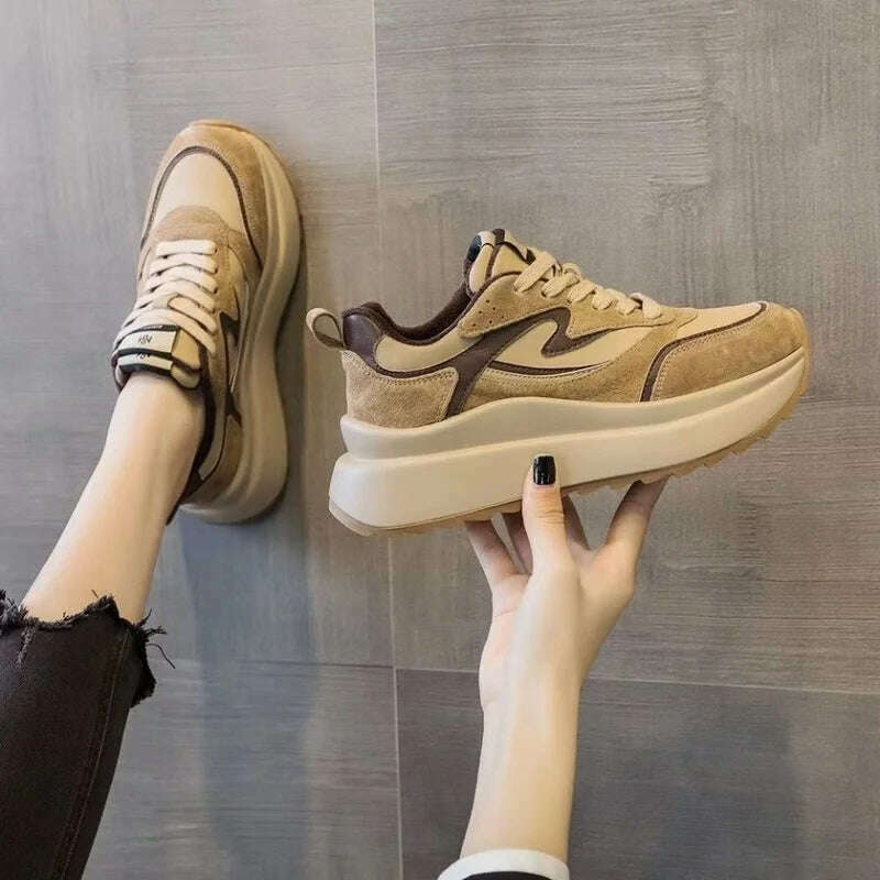 KIMLUD, Women's Shoes Fashion Thick Sole Casual Shoes Womens Sneakers Versatile Fashion Platform Sneakers Flat Walking Footwear, KIMLUD Womens Clothes