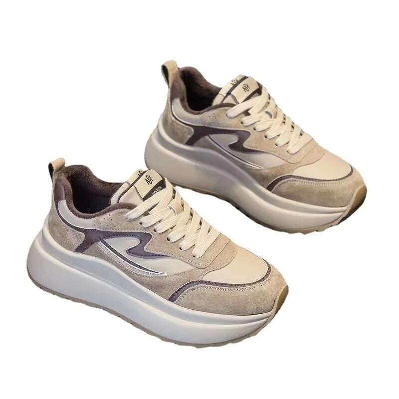 KIMLUD, Women's Shoes Fashion Thick Sole Casual Shoes Womens Sneakers Versatile Fashion Platform Sneakers Flat Walking Footwear, KIMLUD Womens Clothes
