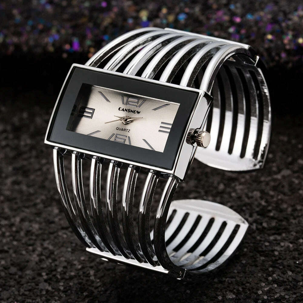 KIMLUD, Women's Watches New Luxury Bangle Steel Bracelet Fashion Rectangle Small Dial Ladies Quartz Wristwatches Clock Relogio Feminino, KIMLUD Womens Clothes