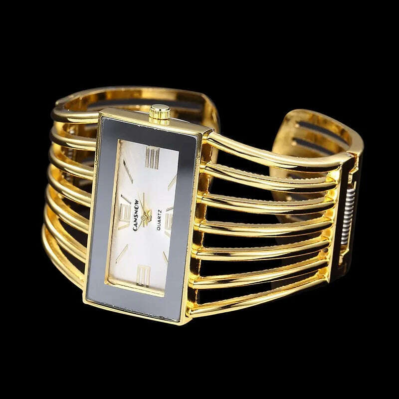 KIMLUD, Women's Watches New Luxury Bangle Steel Bracelet Fashion Rectangle Small Dial Ladies Quartz Wristwatches Clock Relogio Feminino, KIMLUD Womens Clothes