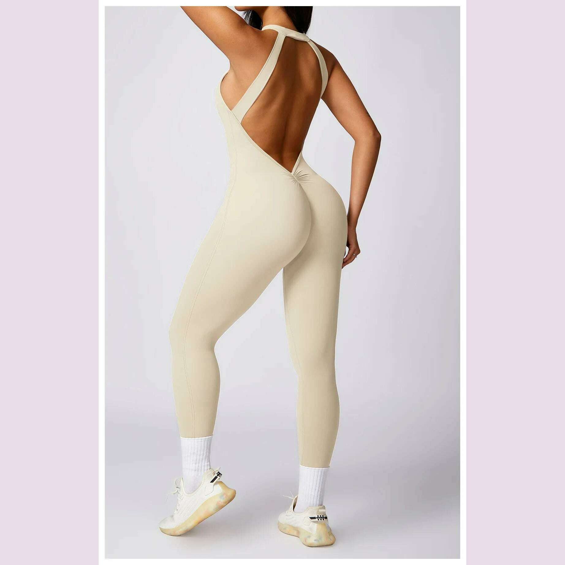 Women's 2024 New INS Network Red Same Hip Lift Back Outdoor Running Tight Exercise Quick Dry Yoga Fitness Jumpsuit - KIMLUD