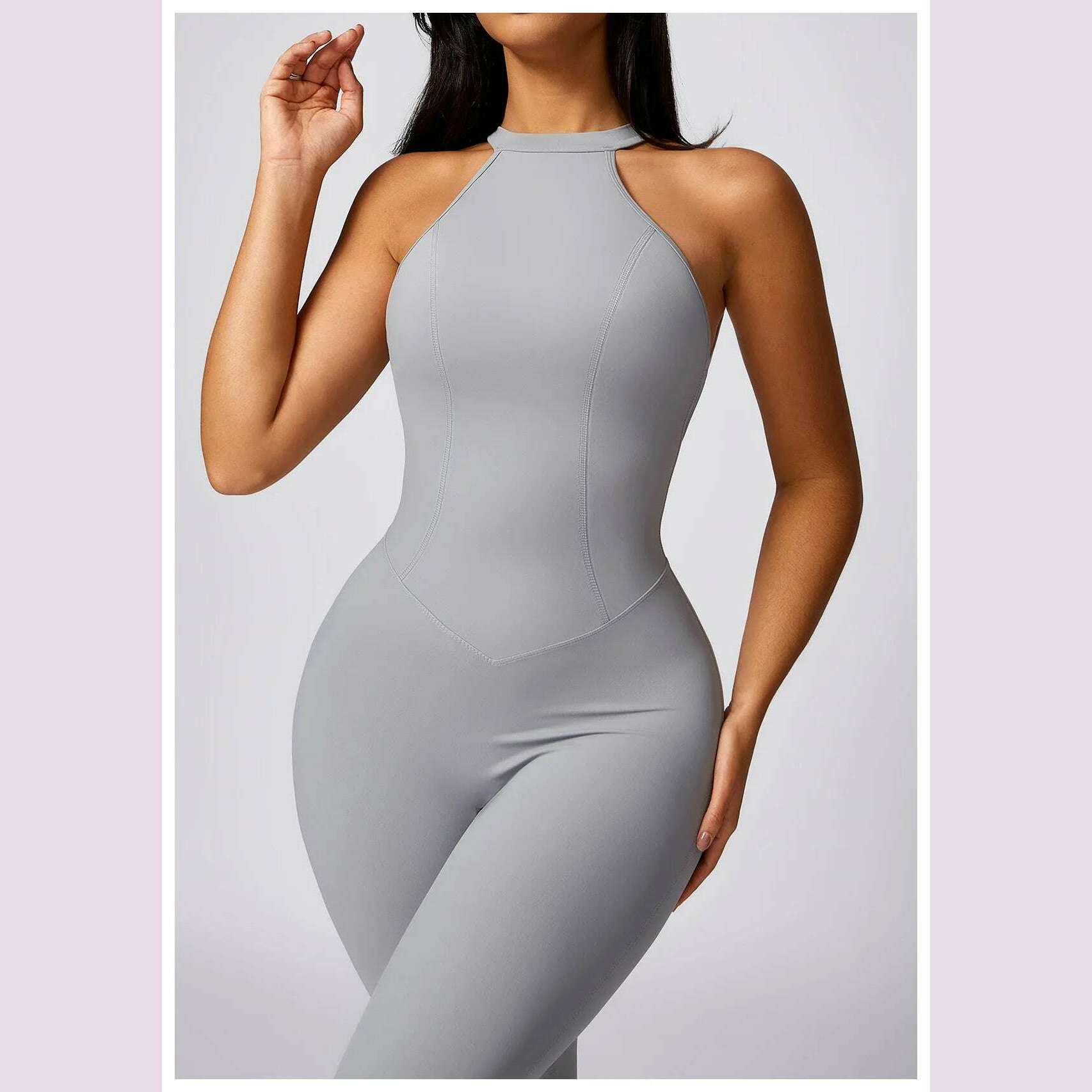 Women's 2024 New INS Network Red Same Hip Lift Back Outdoor Running Tight Exercise Quick Dry Yoga Fitness Jumpsuit - KIMLUD