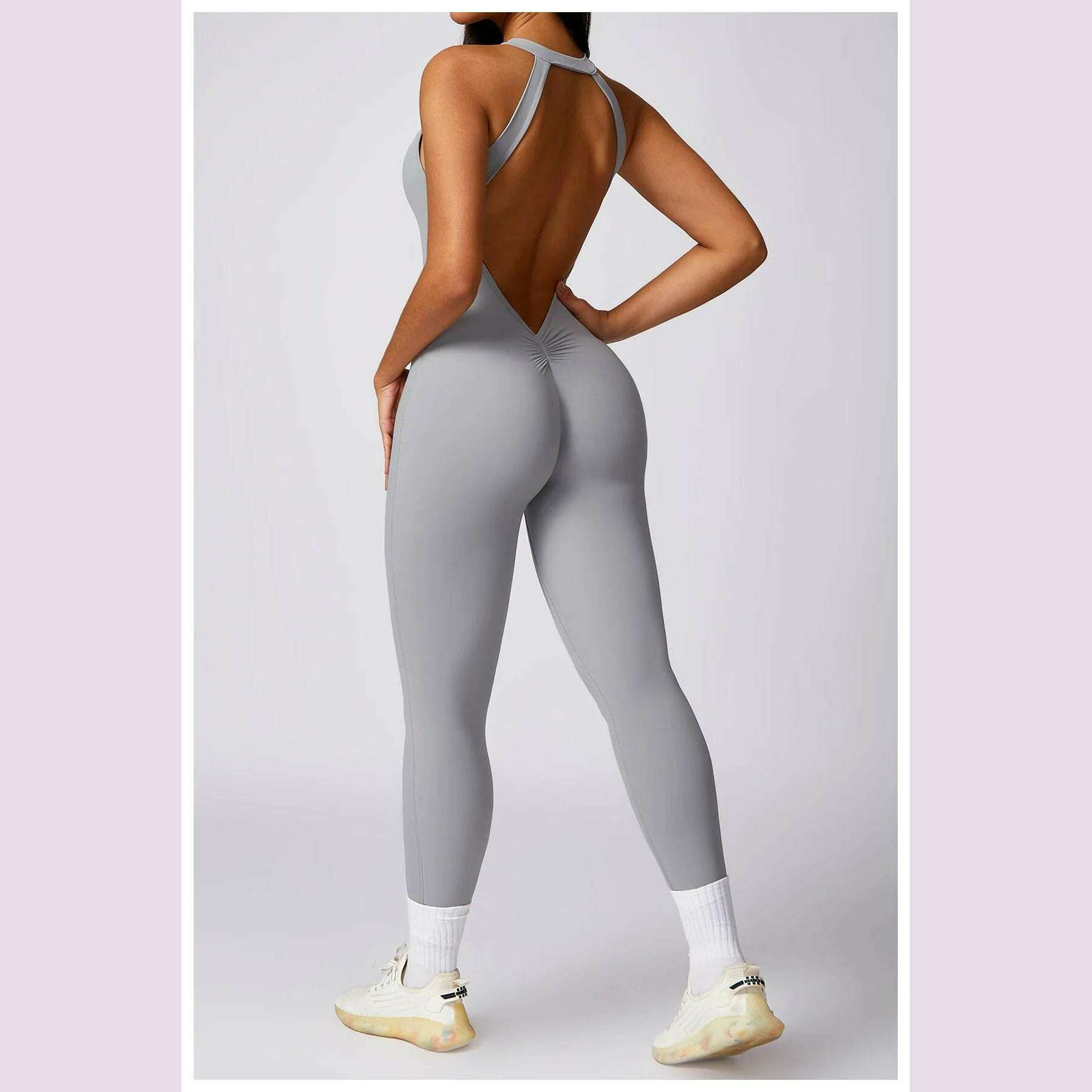 Women's 2024 New INS Network Red Same Hip Lift Back Outdoor Running Tight Exercise Quick Dry Yoga Fitness Jumpsuit - KIMLUD