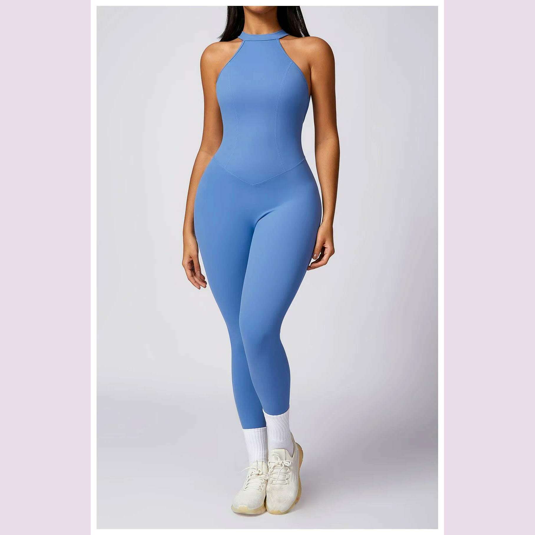 Women's 2024 New INS Network Red Same Hip Lift Back Outdoor Running Tight Exercise Quick Dry Yoga Fitness Jumpsuit - KIMLUD