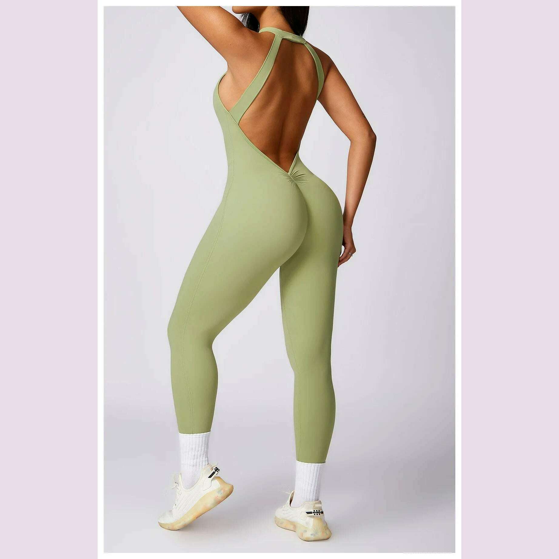 Women's 2024 New INS Network Red Same Hip Lift Back Outdoor Running Tight Exercise Quick Dry Yoga Fitness Jumpsuit - KIMLUD