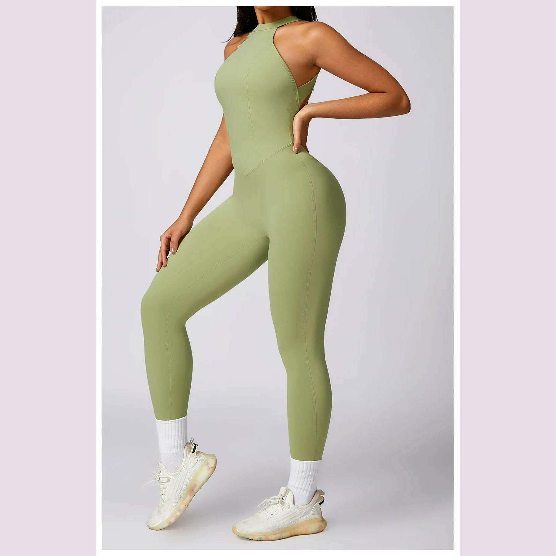 Women's 2024 New INS Network Red Same Hip Lift Back Outdoor Running Tight Exercise Quick Dry Yoga Fitness Jumpsuit - KIMLUD