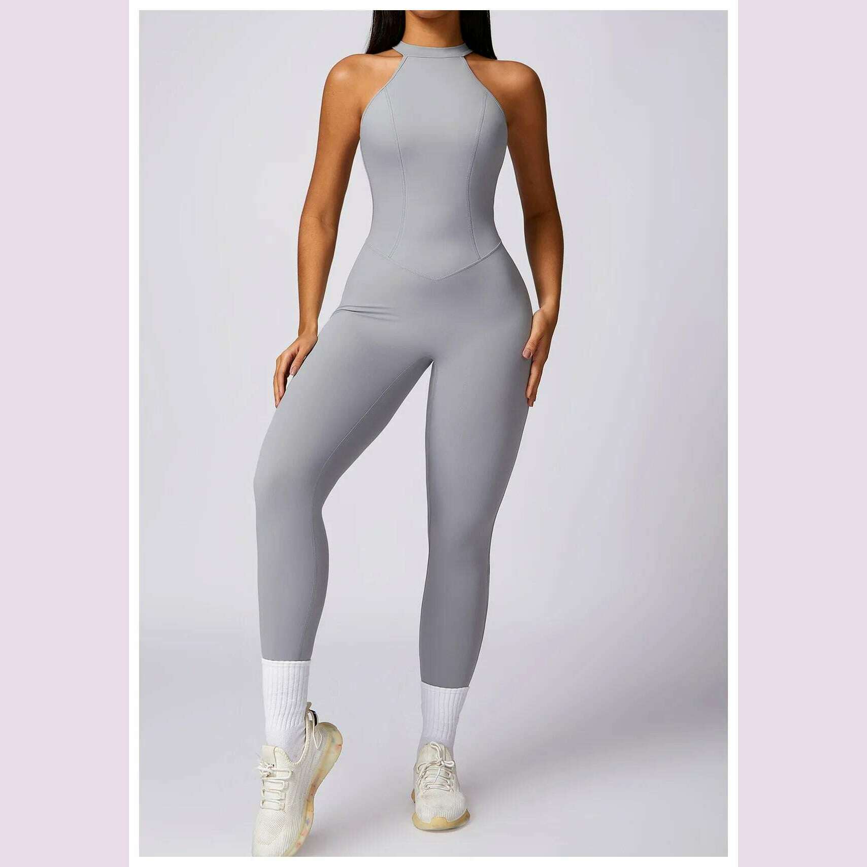 Women's 2024 New INS Network Red Same Hip Lift Back Outdoor Running Tight Exercise Quick Dry Yoga Fitness Jumpsuit - KIMLUD