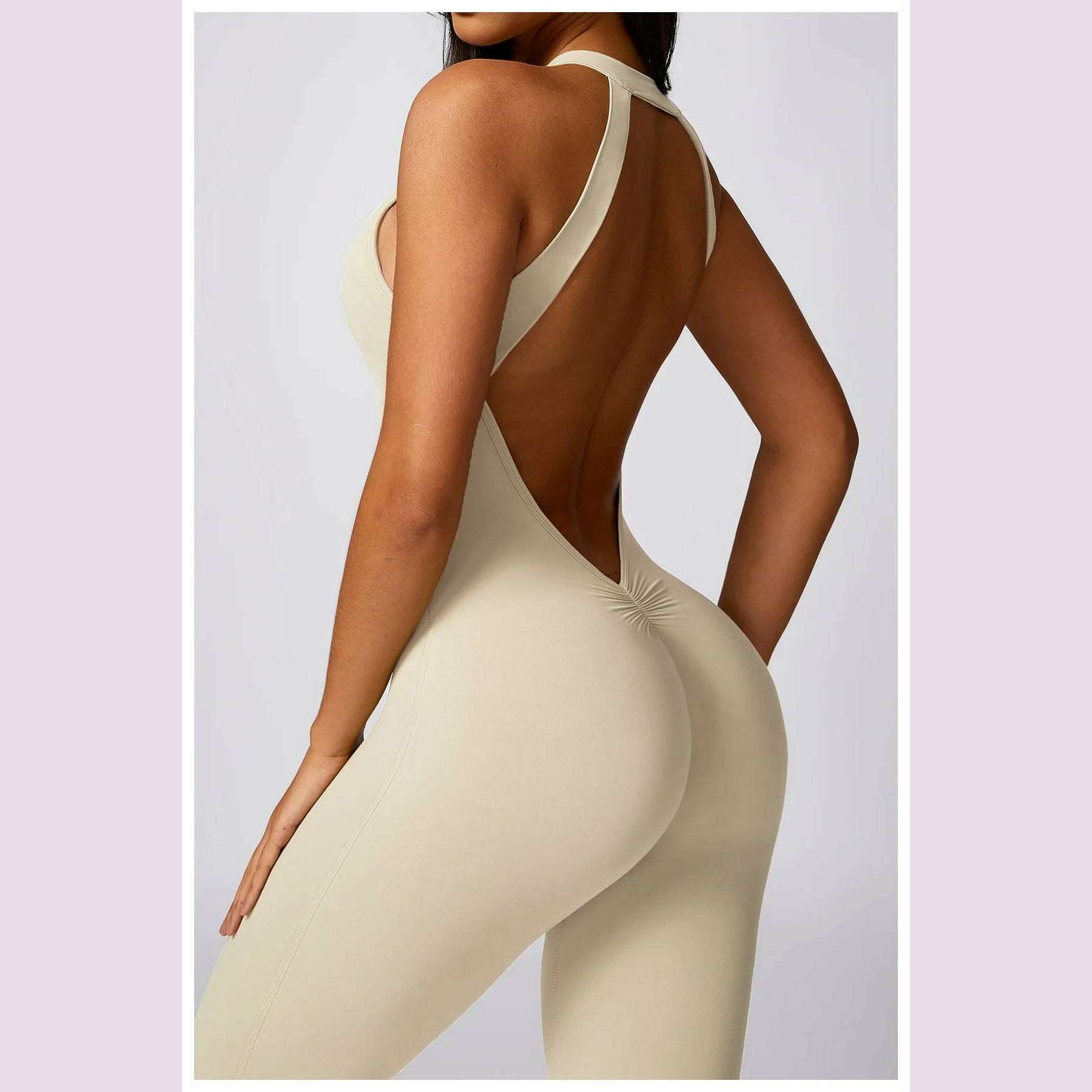 Women's 2024 New INS Network Red Same Hip Lift Back Outdoor Running Tight Exercise Quick Dry Yoga Fitness Jumpsuit - KIMLUD