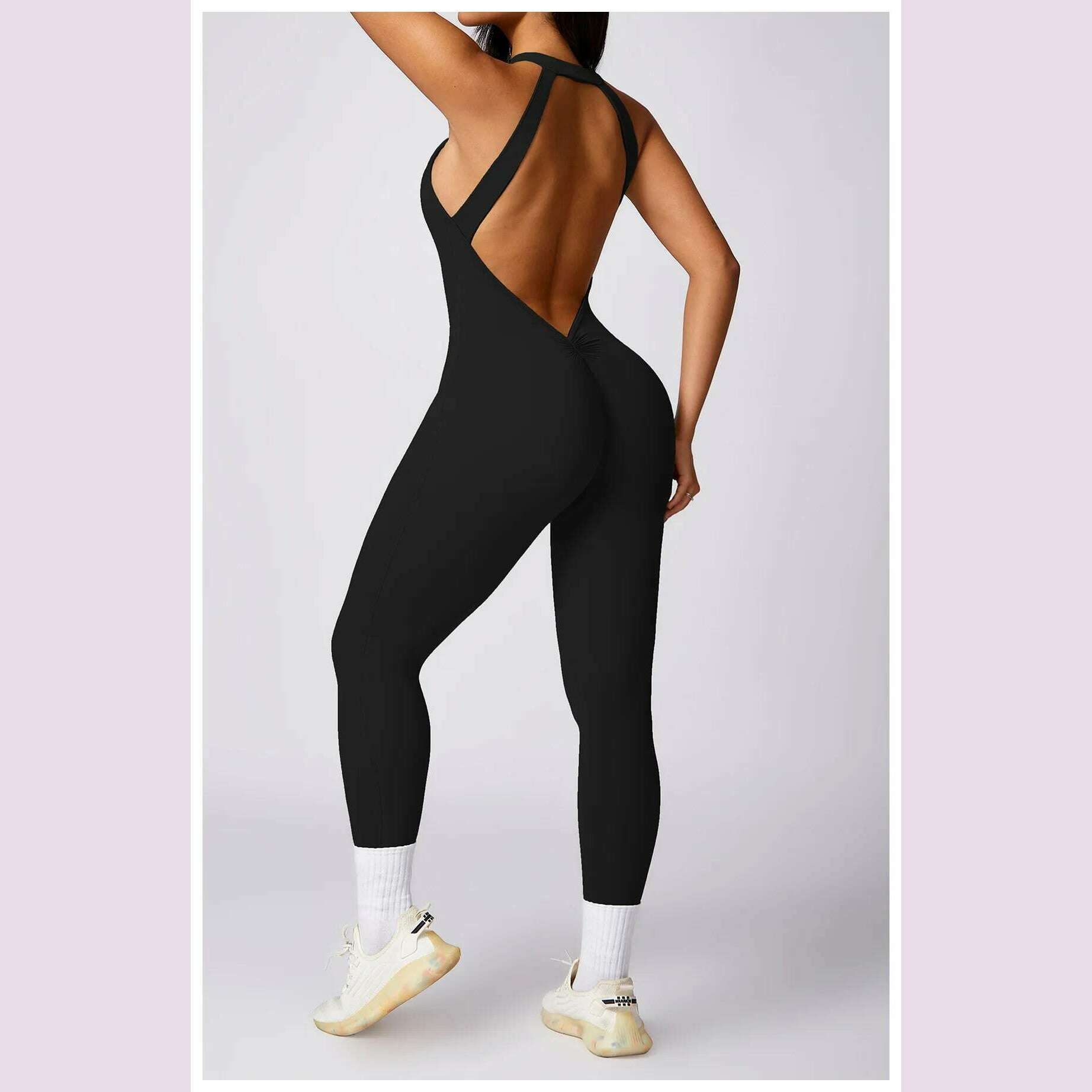 Women's 2024 New INS Network Red Same Hip Lift Back Outdoor Running Tight Exercise Quick Dry Yoga Fitness Jumpsuit - KIMLUD