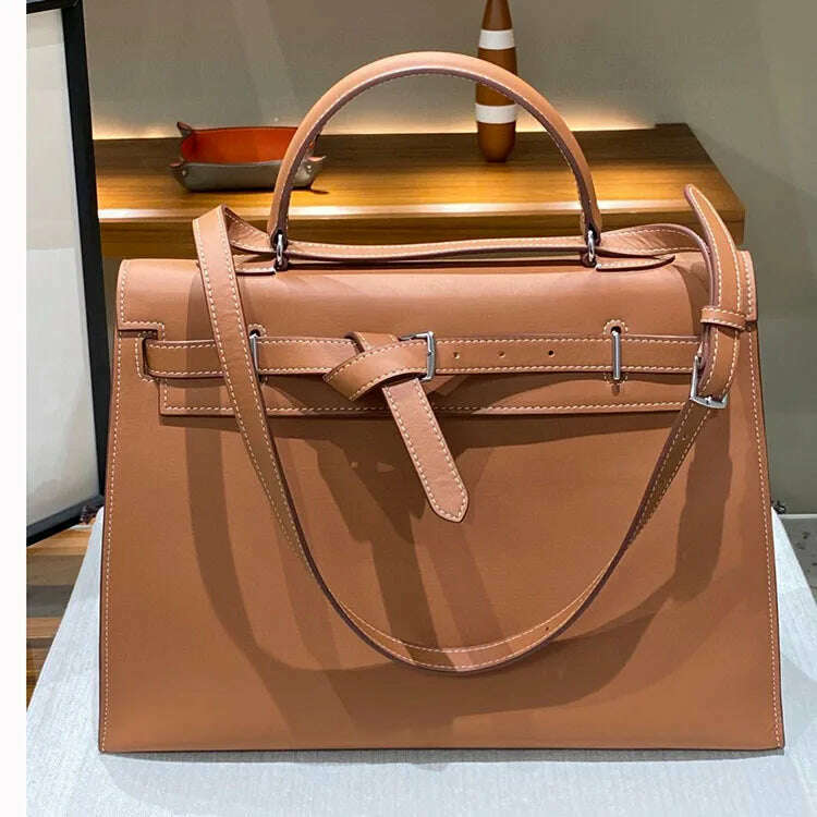 Women's bag luxury leather crossbody shoulder bag Ladies high-end fashion handbag large capacity shopping bag 2024 new - KIMLUD