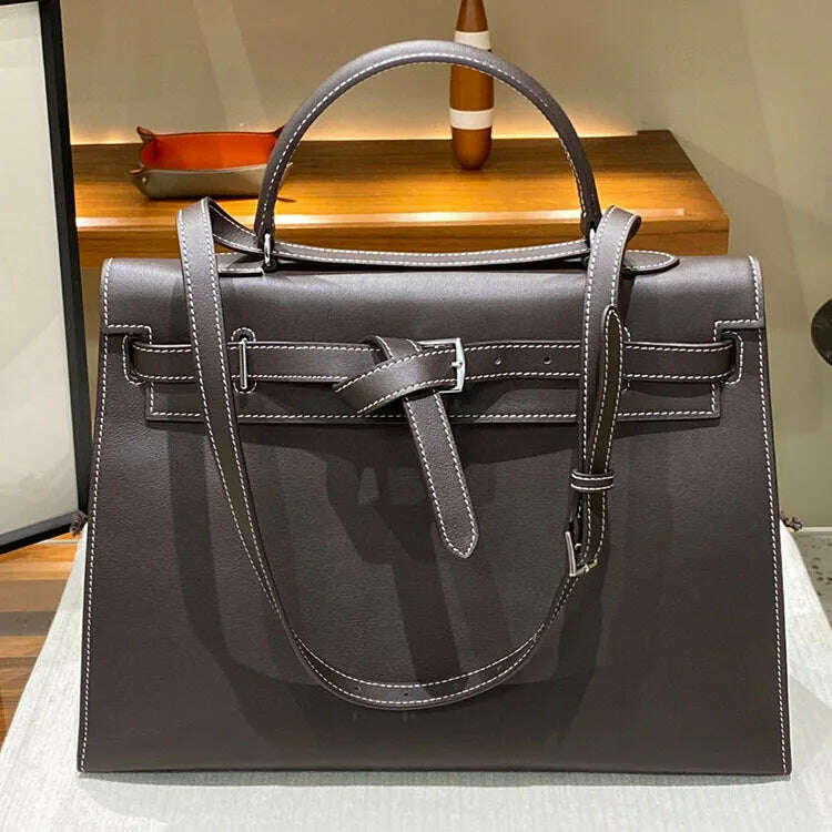 Women's bag luxury leather crossbody shoulder bag Ladies high-end fashion handbag large capacity shopping bag 2024 new - KIMLUD