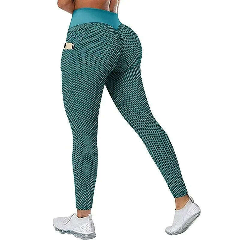 KIMLUD, Women's Casual Fitness Trousers High Waist Pocket Yoga Leggings Scrunch Butt Workout Tights High Waist Push Up Yoga Gym Leggings, KIMLUD Womens ClothesKIMLUD, Women's Casual Fitness Trousers High Waist Pocket Yoga Leggings Scrunch Butt Workout Tights High Waist Push Up Yoga Gym Leggings, Green / S / CN, KIMLUD APPAREL - Womens Clothes
