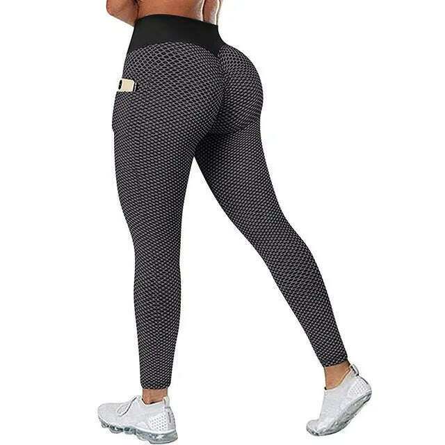 KIMLUD, Women's Casual Fitness Trousers High Waist Pocket Yoga Leggings Scrunch Butt Workout Tights High Waist Push Up Yoga Gym Leggings, KIMLUD Womens ClothesKIMLUD, Women's Casual Fitness Trousers High Waist Pocket Yoga Leggings Scrunch Butt Workout Tights High Waist Push Up Yoga Gym Leggings, Black / S / CN, KIMLUD APPAREL - Womens Clothes