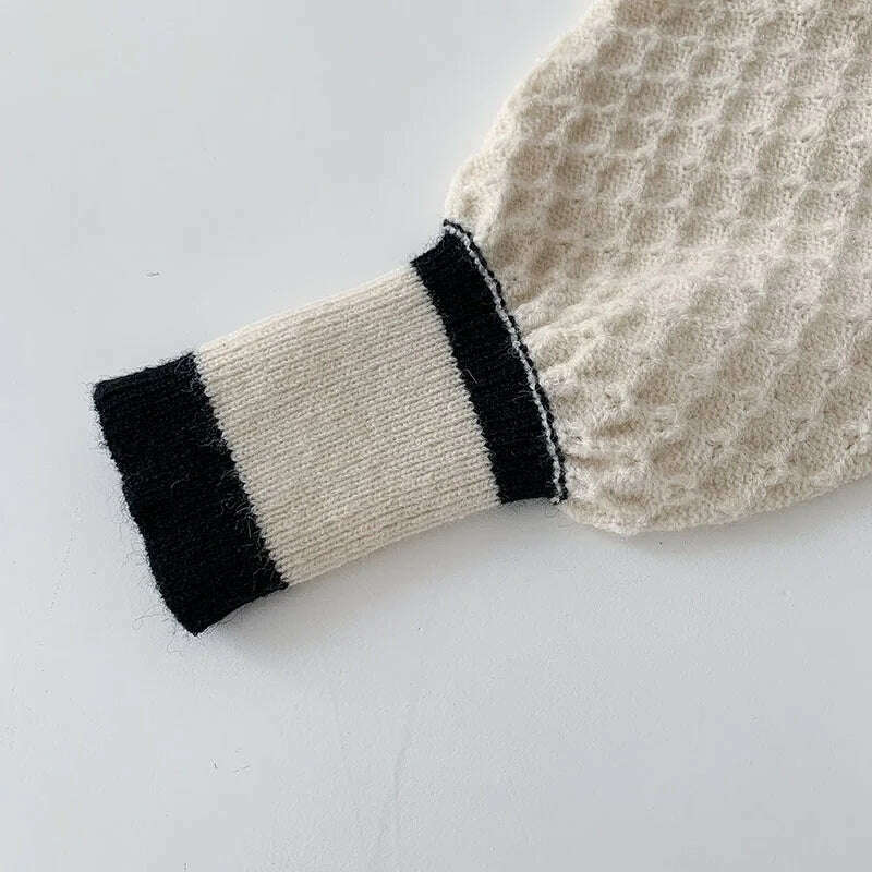 Women's Korean Fashion New Korean Loose Long-sleeved Knit Sweater Cardigans Outwear Coat - KIMLUD