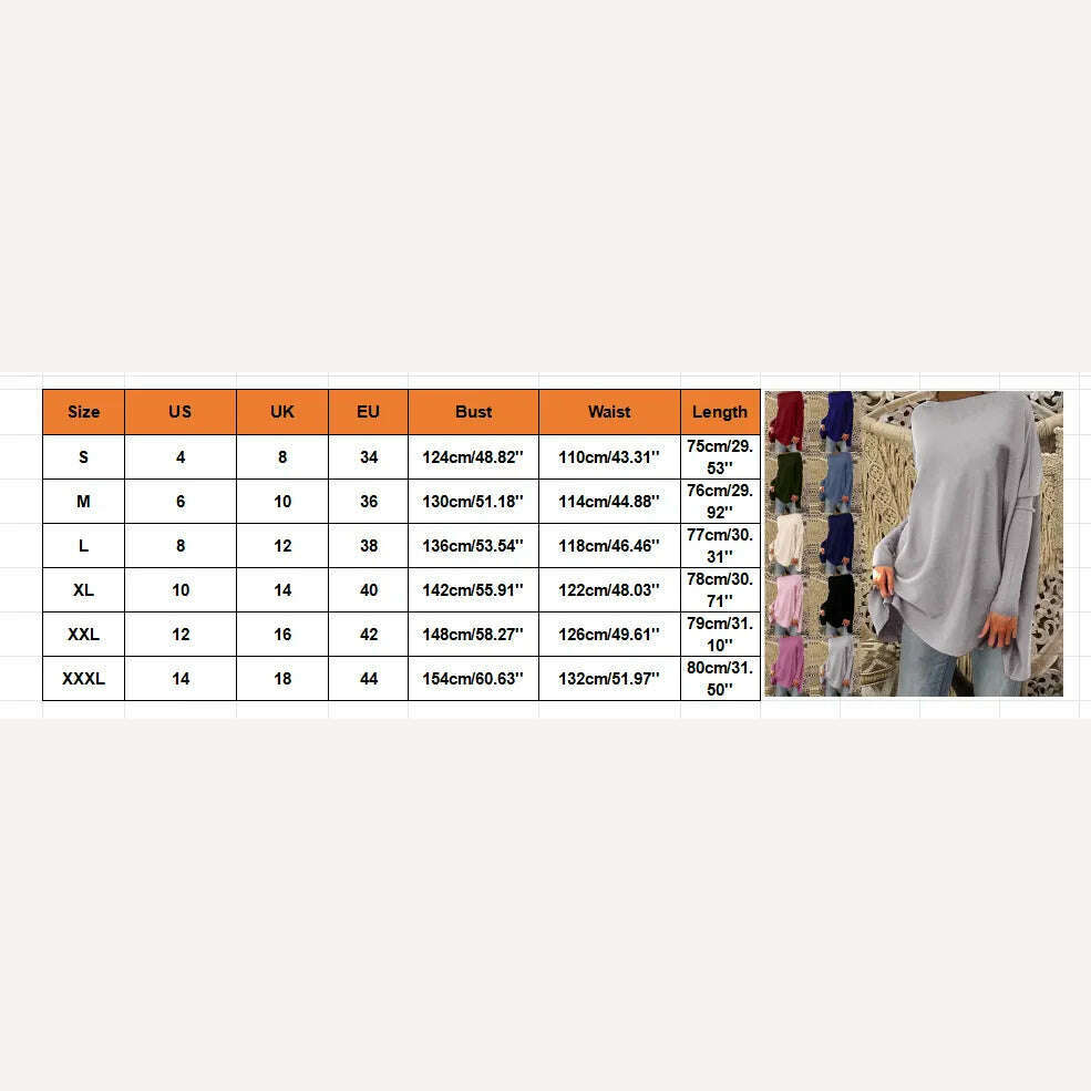 KIMLUD, Womens Off Shoulder Irregular Tops Sexy Long Sleeve Loose Daily Casual Long Shirts Elegant Female Summer Spring Pullover Blouse, KIMLUD Womens Clothes