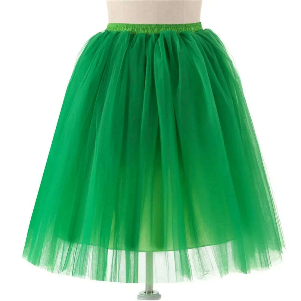 Women's Puffy Retro Vintage Crinoline Underskirt Tulle Tutu Skirt jupon Short Petticoats For Prom Party Dress Wedding - KIMLUD