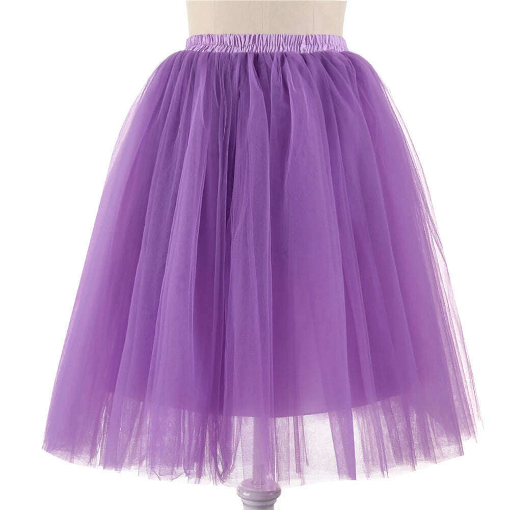 Women's Puffy Retro Vintage Crinoline Underskirt Tulle Tutu Skirt jupon Short Petticoats For Prom Party Dress Wedding - KIMLUD