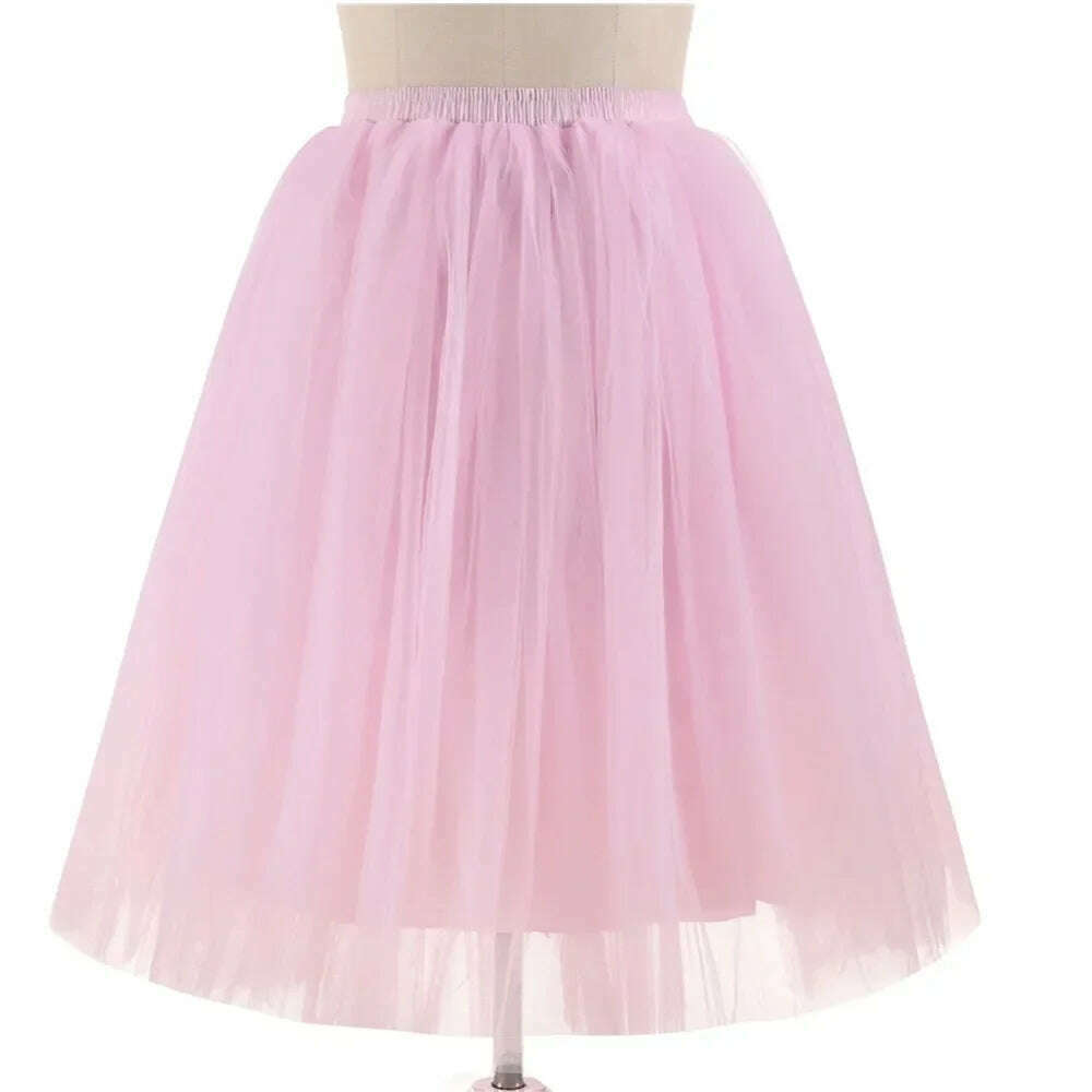 Women's Puffy Retro Vintage Crinoline Underskirt Tulle Tutu Skirt jupon Short Petticoats For Prom Party Dress Wedding - KIMLUD