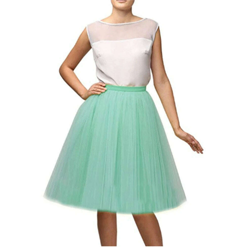 Women's Puffy Retro Vintage Crinoline Underskirt Tulle Tutu Skirt jupon Short Petticoats For Prom Party Dress Wedding - KIMLUD