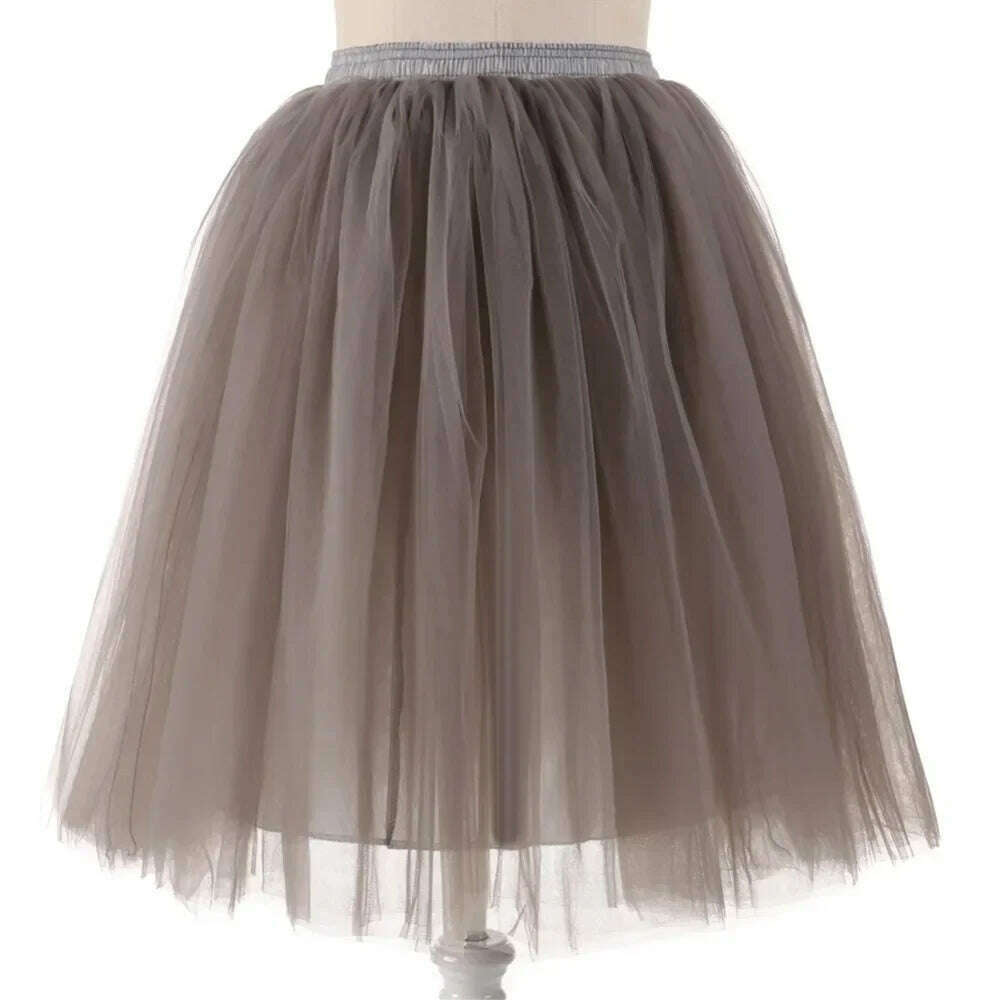 Women's Puffy Retro Vintage Crinoline Underskirt Tulle Tutu Skirt jupon Short Petticoats For Prom Party Dress Wedding - KIMLUD