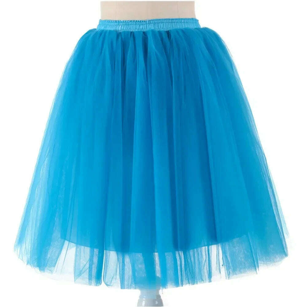 Women's Puffy Retro Vintage Crinoline Underskirt Tulle Tutu Skirt jupon Short Petticoats For Prom Party Dress Wedding - KIMLUD