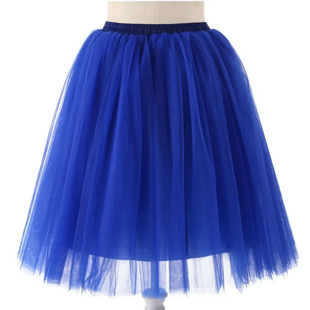 Women's Puffy Retro Vintage Crinoline Underskirt Tulle Tutu Skirt jupon Short Petticoats For Prom Party Dress Wedding - KIMLUD