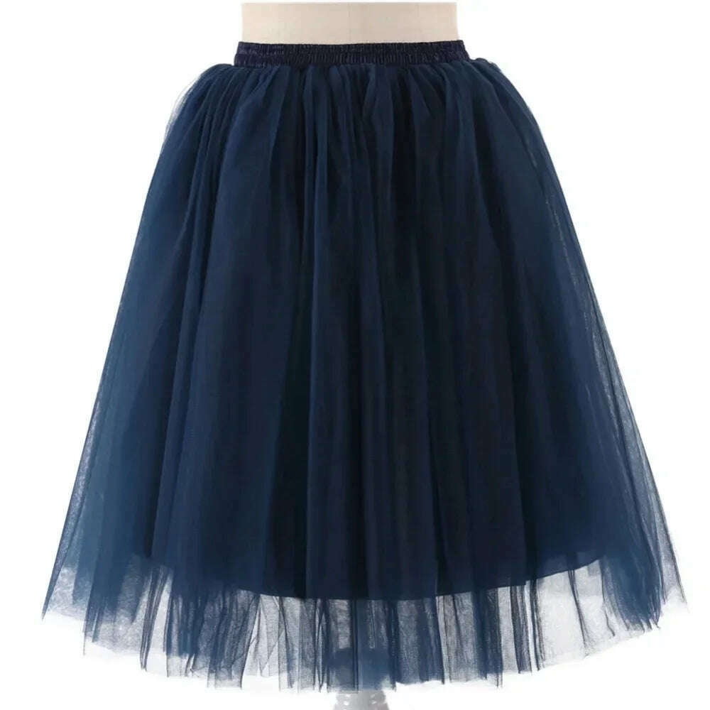 Women's Puffy Retro Vintage Crinoline Underskirt Tulle Tutu Skirt jupon Short Petticoats For Prom Party Dress Wedding - KIMLUD