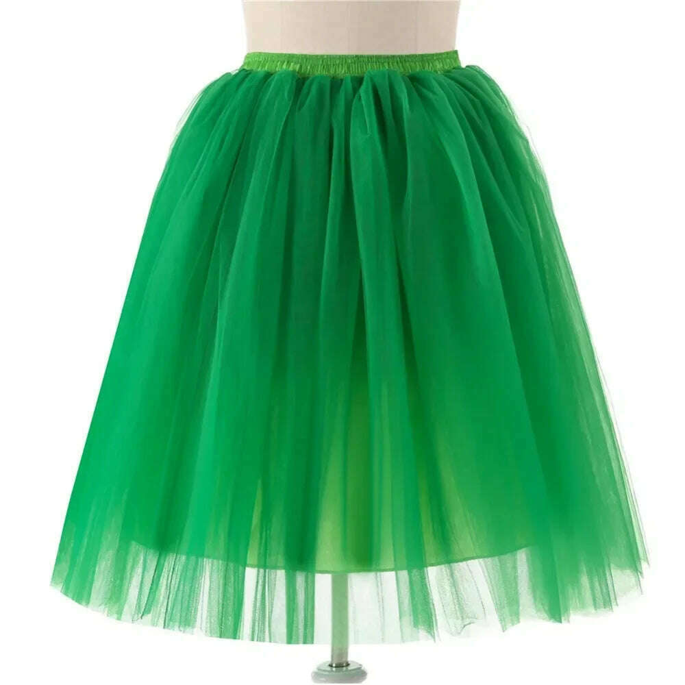 Women's Puffy Retro Vintage Crinoline Underskirt Tulle Tutu Skirt jupon Short Petticoats For Prom Party Dress Wedding - KIMLUD