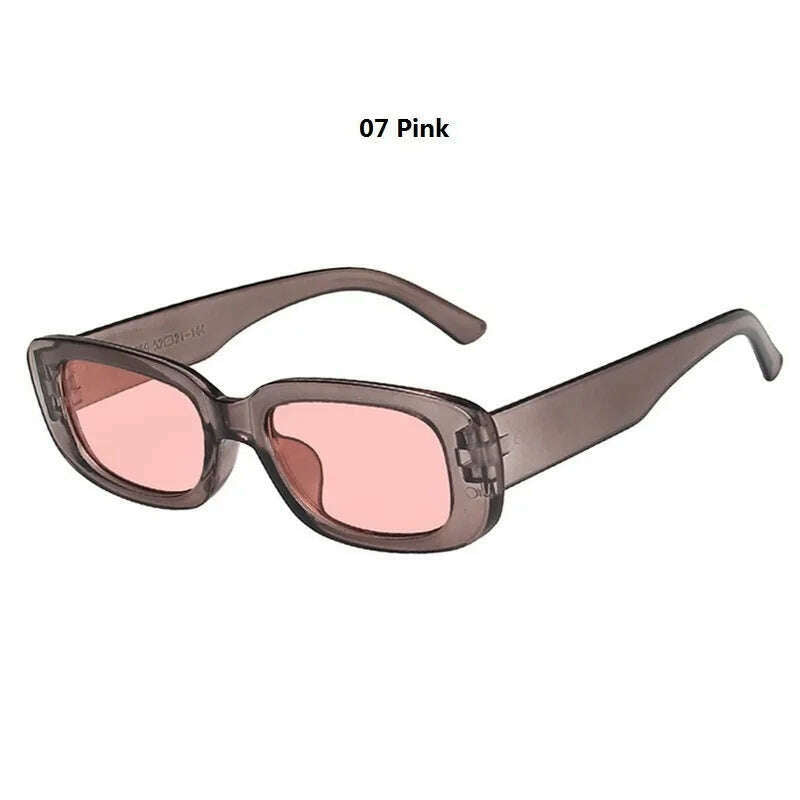 Women's Rectangle Retro Sunglasses Square Designer Small Sunglasses Women Female Sun Glasses Vintage Driving Shades UV400 - KIMLUD