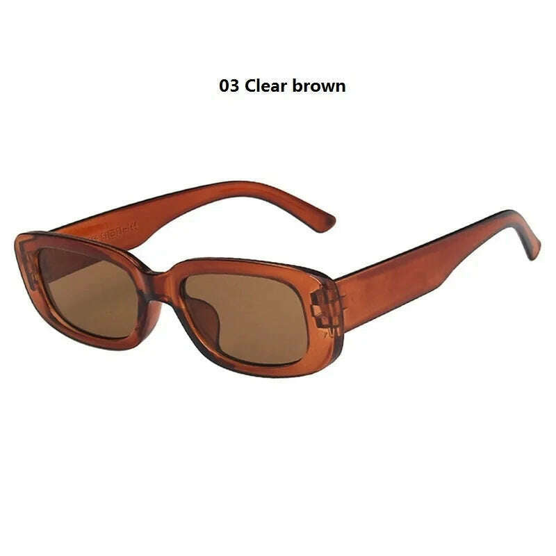 Women's Rectangle Retro Sunglasses Square Designer Small Sunglasses Women Female Sun Glasses Vintage Driving Shades UV400 - KIMLUD