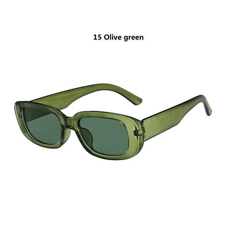 Women's Rectangle Retro Sunglasses Square Designer Small Sunglasses Women Female Sun Glasses Vintage Driving Shades UV400 - KIMLUD
