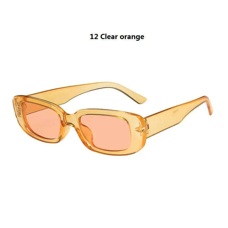 Women's Rectangle Retro Sunglasses Square Designer Small Sunglasses Women Female Sun Glasses Vintage Driving Shades UV400 - KIMLUD