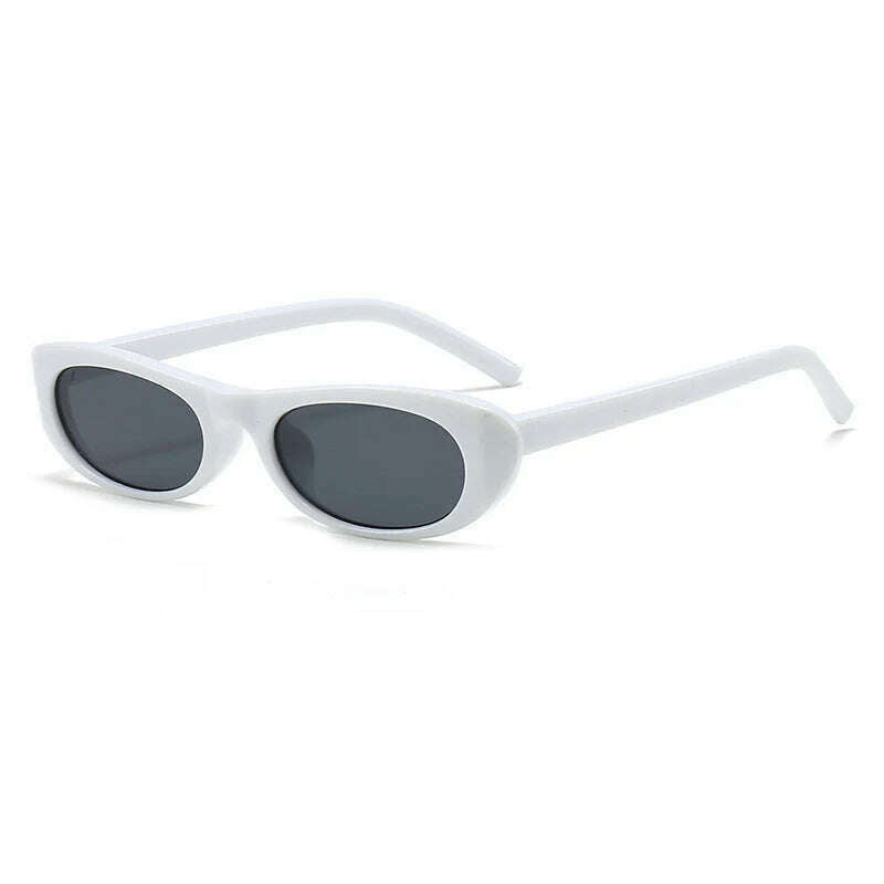 Women's Retro Oval Sunglasses Black Small Frame Fashion Brand Trendy Hot Points Sun Glasses Ladies Star Shades UV400 Eyewear - KIMLUD