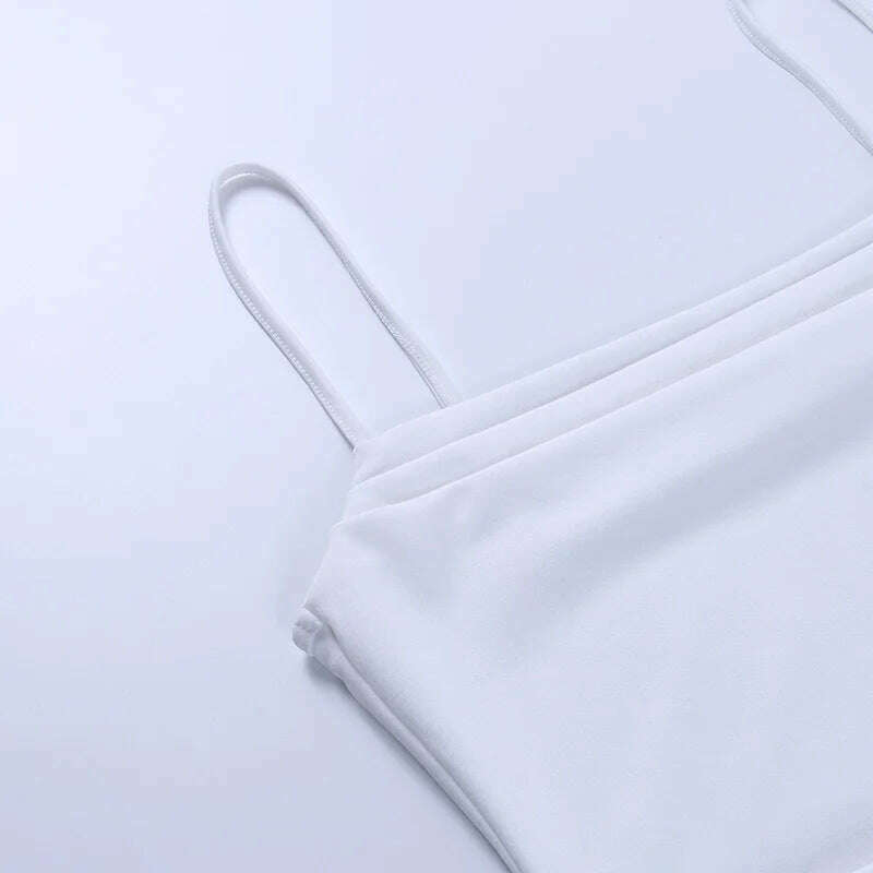 KIMLUD, Women's Sexy Style Camisole Dress Long Skirt Solid Color One-Neck Pleated Long Skirt 28456P, KIMLUD Womens Clothes