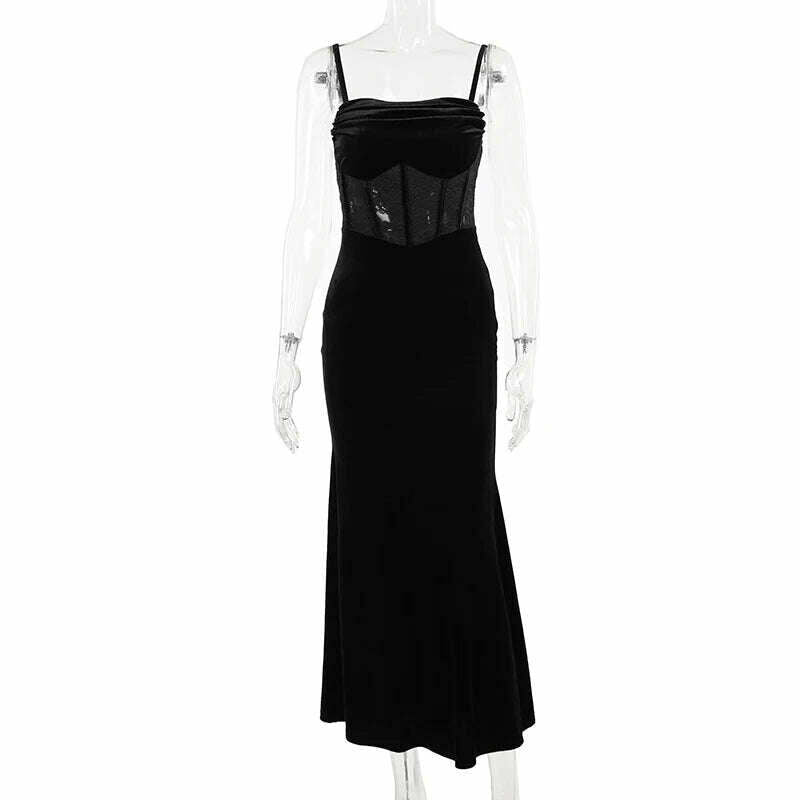 KIMLUD, Women's Sexy Style Christmas New Year's Suede Lace Dress Clip Dress Includes Glove Style Skirt CF23660LL/CF23649GN, Long black skirt / S, KIMLUD APPAREL - Womens Clothes