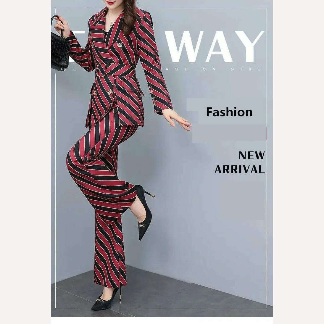 KIMLUD, Women's Suit Suit 2023 Spring and Autumn New Fashion Print Thin Blazers Coat Pants Two-piece Korean Elegant Casual Matching Set, KIMLUD Womens Clothes