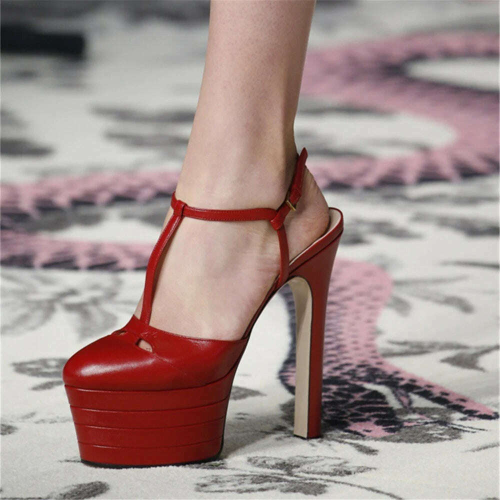 KIMLUD, Women's Summer New Brand Thick Sole Sandals Ultra High Heel Platforms Fashion Party Wedding Women's Single Shoes, KIMLUD Womens Clothes