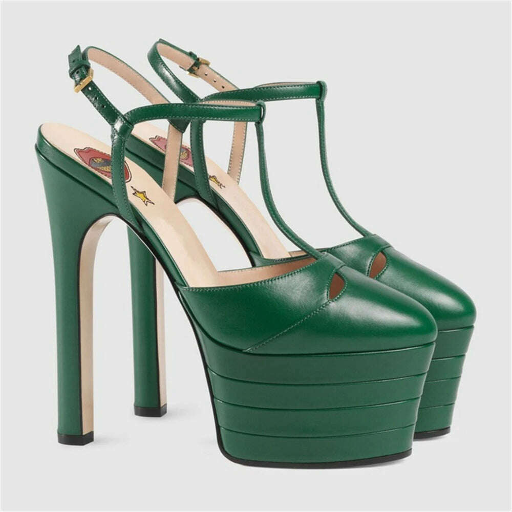 KIMLUD, Women's Summer New Brand Thick Sole Sandals Ultra High Heel Platforms Fashion Party Wedding Women's Single Shoes, KIMLUD Womens ClothesKIMLUD, Women's Summer New Brand Thick Sole Sandals Ultra High Heel Platforms Fashion Party Wedding Women's Single Shoes, green / 4, KIMLUD APPAREL - Womens Clothes